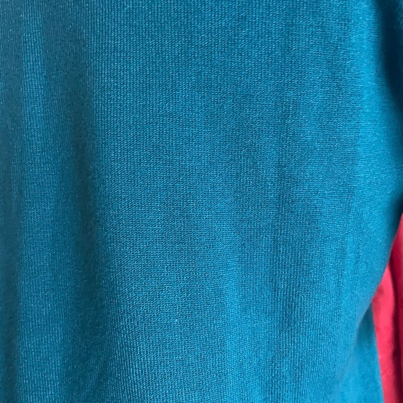 Coldwater Creek Teal Blue Mock Neck Short Sleeve Lightweight Sweater Size M - Picture 4 of 7